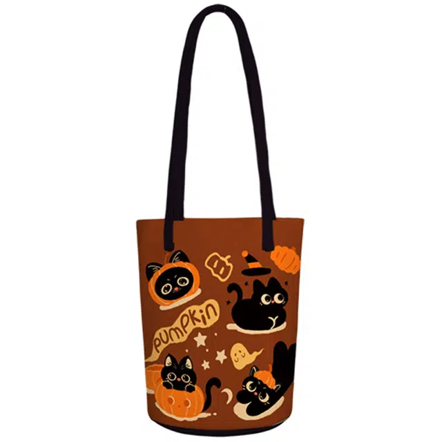 奥松 出游通勤高级感 绒面科技布 水桶包单肩包 女款 南瓜小猫