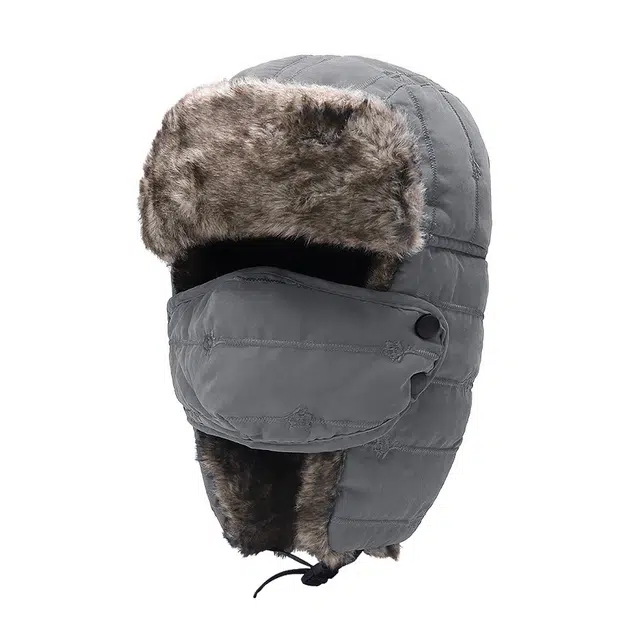 BAIJUAN Winter Warm Detachable Mask Earflap Hat