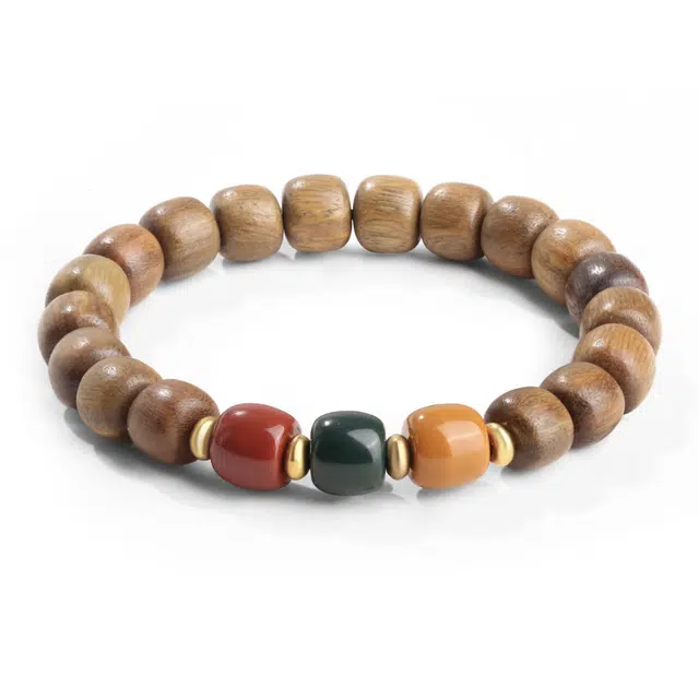 一研为定 琉堇 考试考研上岸 新中式国潮佛珠文玩 精致复古宫廷风盘玩佛珠好运 绿檀 手串 男女同款情侣款