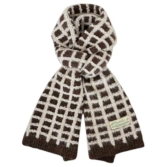 木林森 日系软糯格纹 秋冬季保暖学院风 学生休闲简约 针织 绒线围巾 男女同款情侣款