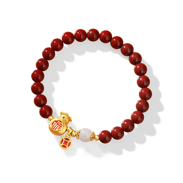 【福运相伴】 万娜 福气满满小福袋 金玉满堂  富贵吉祥 好运 和田玉手串 青白玉 女款