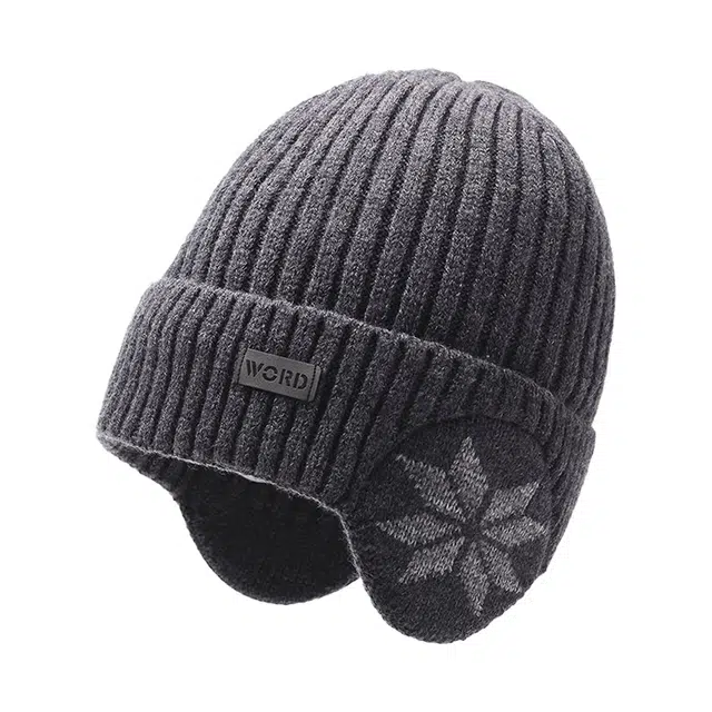 南极人 冬季保暖防寒护耳冬天骑行头套防风耳罩加绒 聚酯纤维 绒线帽 男款