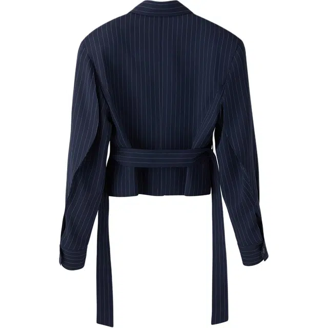 RECTO FW24 SUSTAINABLE PIN STRIPE BELT DETAIL JUMPER DARK NAVY