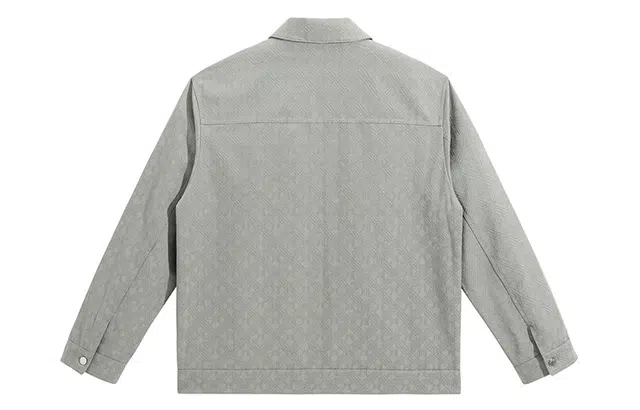 PEACEBIRD MEN Loose Casual Polo Jacket Gray
