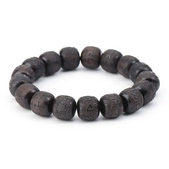 九隆古 新中式精雕六字真言 古风转运珠 考试考研上岸 诸事顺利国潮盘玩好运 礼盒 黑檀 手串 男女同款情侣款