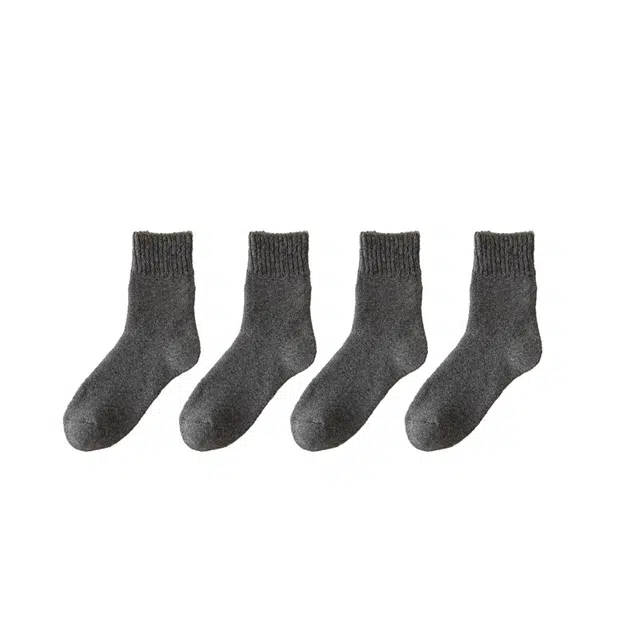 俞兆林 保暖加绒加厚抗寒简约中筒袜 男款 组合装