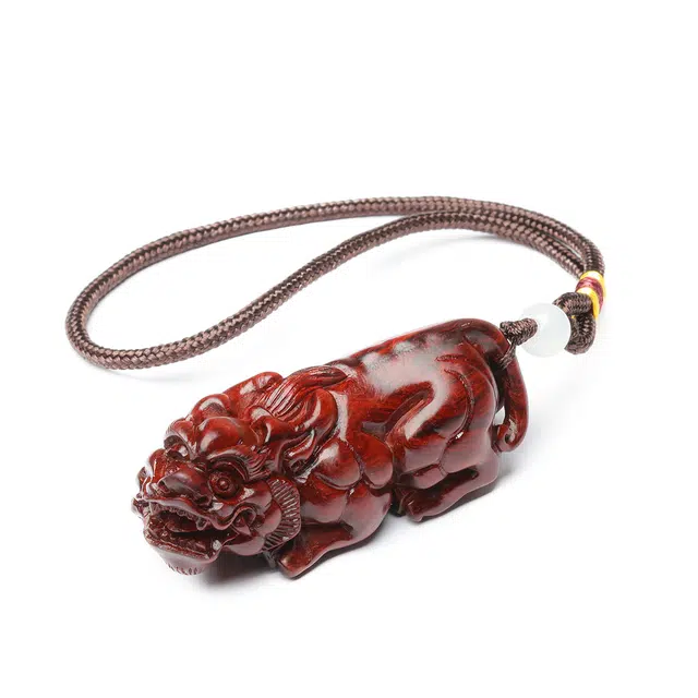 三檀小舍 国风国潮貔貅小叶 紫檀属 木作把件 男女同款情侣款