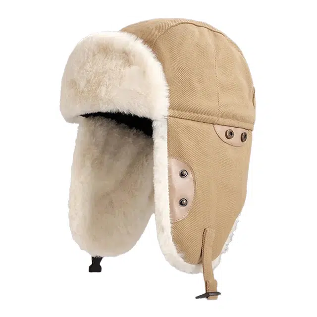 木林森 纽扣冬季加厚加绒防风保暖护耳帽子户外骑行防寒飞行员 涤纶 雷锋帽 男女同款情侣款