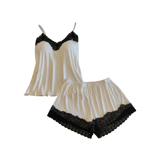 莫代尔 休闲时尚舒适亲肤带胸垫防凸点可外穿睡衣套装 女款