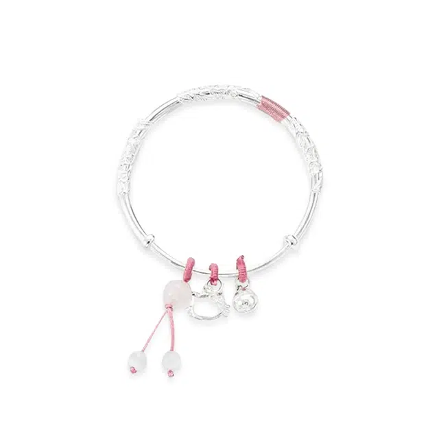 重庆金店 繁花似锦 新中式国潮甜美创意灵动蝴蝶设计蝶恋花花开富贵纪念日好运 合金 手镯 女款