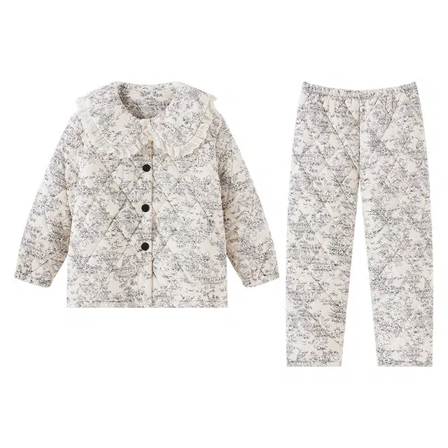 欧诗帛 加厚舒适亲肤休闲睡衣套装 女款 图色