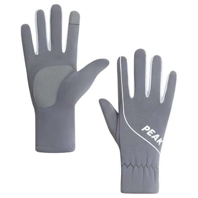 匹克 徽标字母印花 聚酯纤维 运动手套 男女同款情侣款 灰色