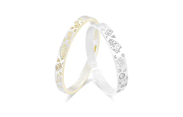 尚银福 平安喜乐猫咪 国潮复古新中式平安转运简约精致优雅气质创意设计可调节 好运 合金 手镯 女款