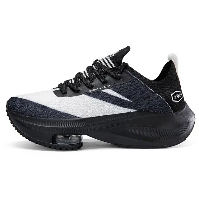 金莱克 舒适运动 时尚减震防滑包裹性 低帮 休闲跑步鞋 男女同款 白黑