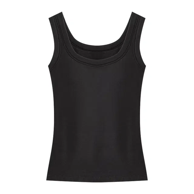 二三二三 打底保暖背心带胸垫一体式吊带背心免加肥加大磨毛内衣文胸 女款 黑色