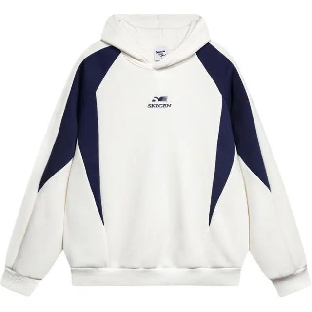 北极绒 加绒连帽撞色插肩舒适亲肤保暖上装 男款