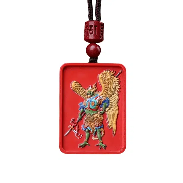 凯真 国潮彩绘大鹏鸟 飞黄腾达事业有成 新中式国风复古简约大气高含量帝王砂 再造辰砂朱砂 吊坠 男女同款情侣款