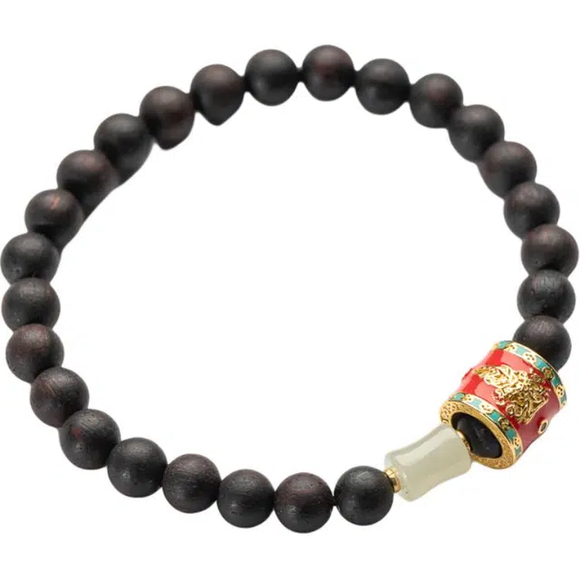 仙源 温变五条纹  国潮新中式 文玩佛珠招财转运复古小众高级感#好运 节日生日送礼 礼盒装 降真香 木作手串 男女同款情侣款