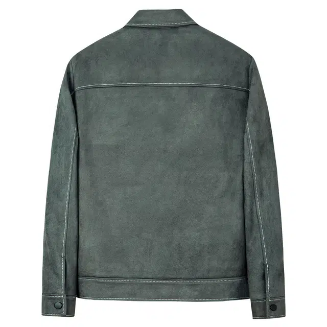 与狼共舞 纯色百搭潮流舒适翻领麂皮薄羽绒服 男款