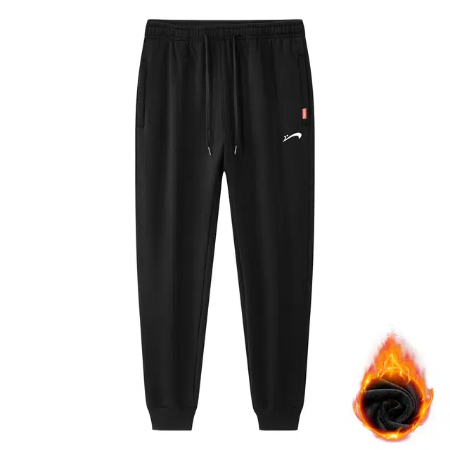 贵人鸟 加绒加厚保暖纯色系绳舒适束脚长裤休闲裤 男女同款