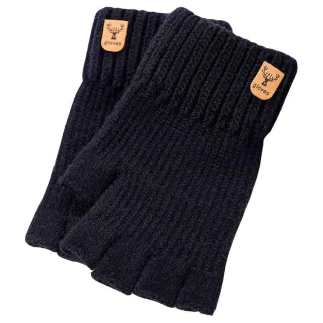 木林森 秋冬季针织半指 学生防寒加厚保暖 腈纶 绒线手套 男女同款情侣款