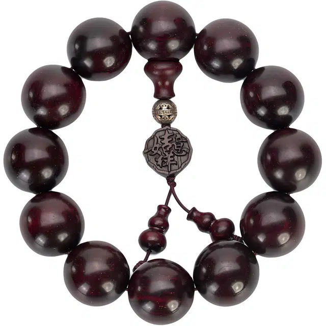 天纵 中式高级感招财纳福文玩盘玩念珠  高端名贵小叶佛珠吉祥如意葫芦高油高密大颗转运珠长辈送礼佳品 紫檀属 木作手串 男款