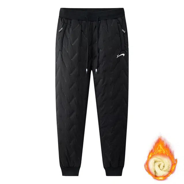 贵人鸟 加绒加厚保暖舒适透气拉链口袋束脚长裤休闲裤 男女同款