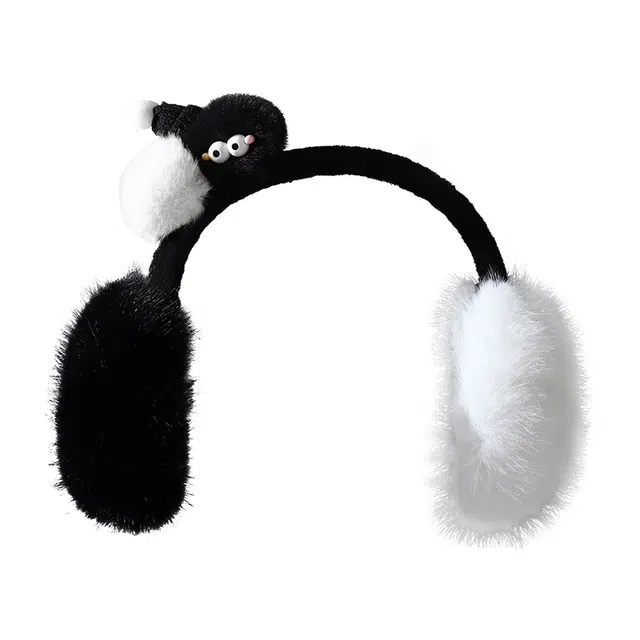 浪莎 冬季新款防寒立体卡通毛球加绒加厚防保暖防风 聚酯纤维 耳罩 女款