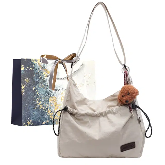 伊曼家 休闲秋季潮上班通勤 布 单肩包 女款 米白色/卡其色/黑色