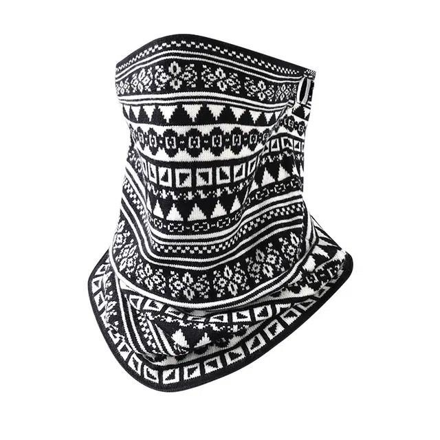 南极人 冬季骑行防风民族风防寒挂耳针织保暖脖套护颈围脖 加厚 防晒面罩 男女同款情侣款