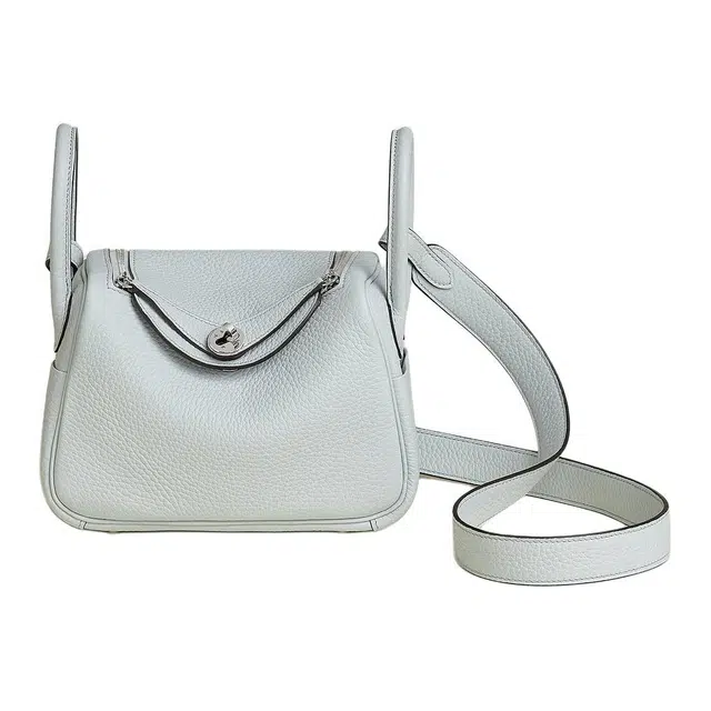 HERMES Lindy II mini Clemence 08 Bleu Pale