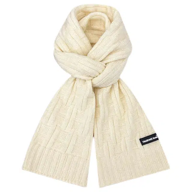 木林森 百搭方块保暖休闲简约 绒线围巾 男女同款情侣款