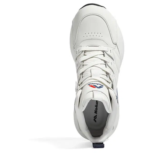 哥仑步 简约舒适百搭时尚 防滑耐磨增高 高帮 生活休闲鞋 男款 白蓝