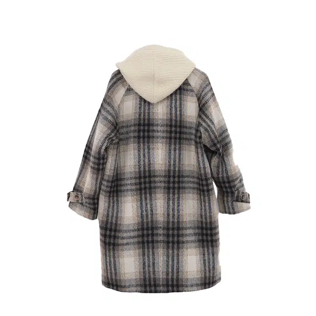 鸭鸭 时尚百搭毛呢中长款外套羽绒服 男女同款