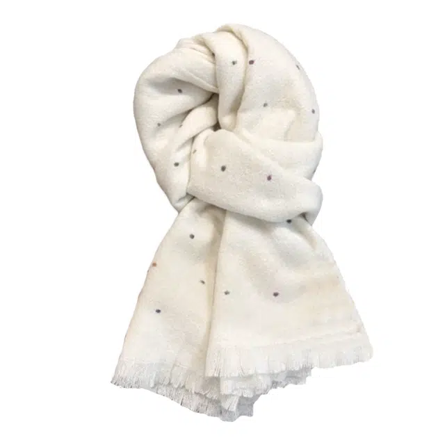 北极绒 冬季氛围感可爱百搭白色围脖韩版潮流外搭高级感保暖披肩 聚酯纤维 绒线围巾 男女同款情侣款