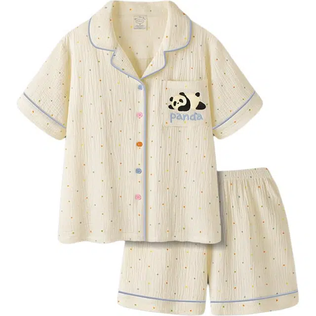 北极绒 可爱甜美舒适亲肤家居服睡衣套装 女款 杏色