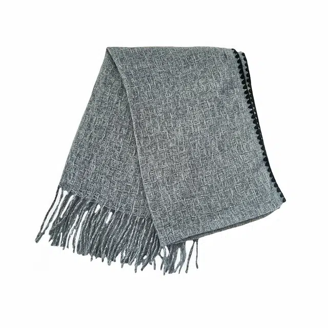 北极绒 秋冬新款网红韩版潮流简约高级感加厚保暖高级感 绒线围巾 男女同款情侣款