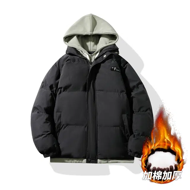 马员外 冬季新款棉衣日系潮牌面包服短款外套简约时尚潮流百搭棉服 男款