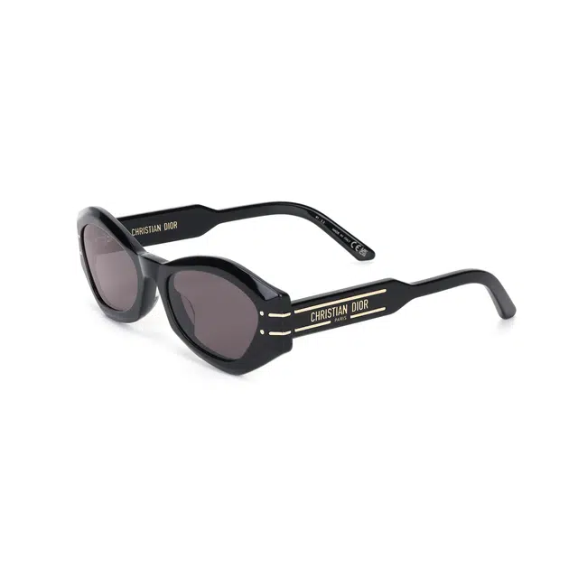 DIOR SIGNATURE B1U Oval Sunglasses Black