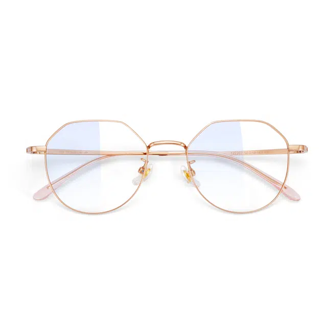 【联系客服可选度数】 苍木优品 学生素颜可定制近视超轻小框小脸复古金属 合金钛 不规则/多边形 眼镜 男女同款情侣款