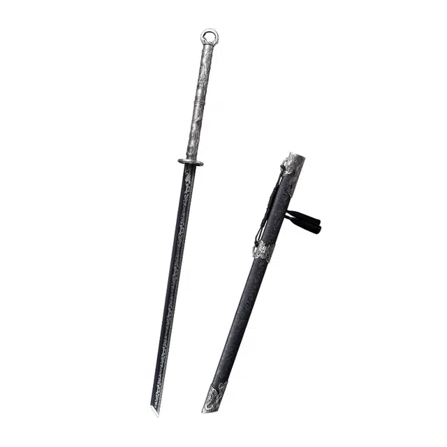 天子剑 虬龙双手唐横刀 高碳钢一体长刀合金装武术环首刀 龙泉宝剑收藏未开刃 成品模型