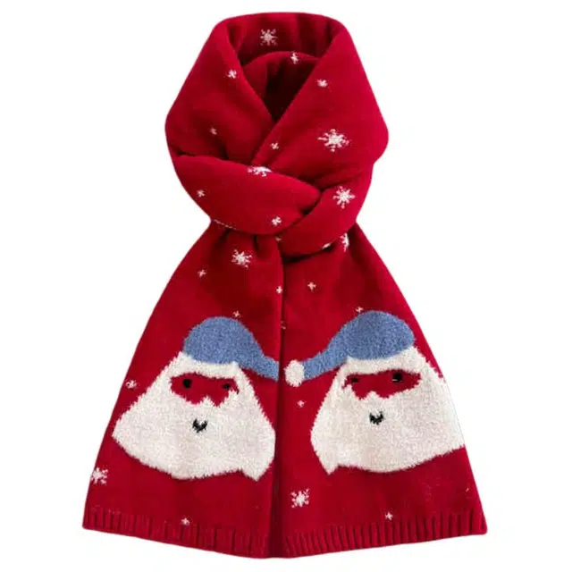 木林森 圣诞老人秋冬季保暖百搭学生氛围感休闲简约 毛线 绒线围巾 男女同款情侣款