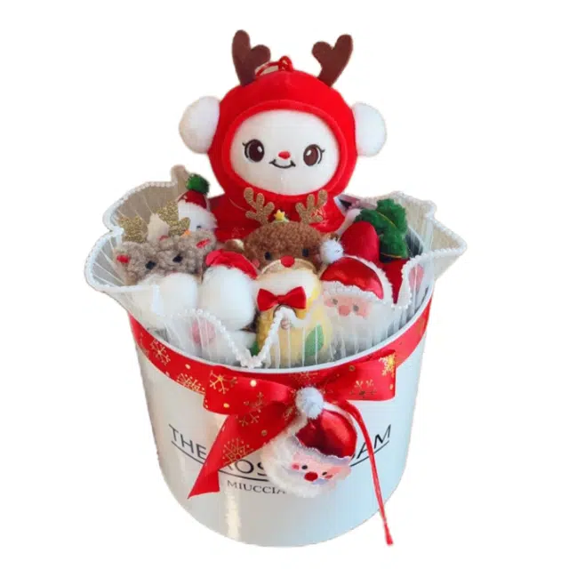 雄俊 圣诞老人卡通毛绒花束系列 限定潮玩摆件 玩偶周边