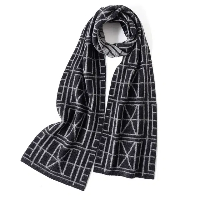 啄木鸟 百搭纯色保暖亲肤防寒 礼盒 羊毛 羊绒 绒线围巾 男款