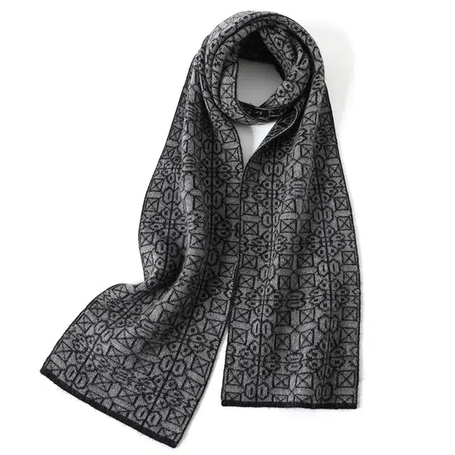 啄木鸟 格子冬季韩版百搭保暖礼盒潮 羊绒 绒线围巾 男女同款情侣款