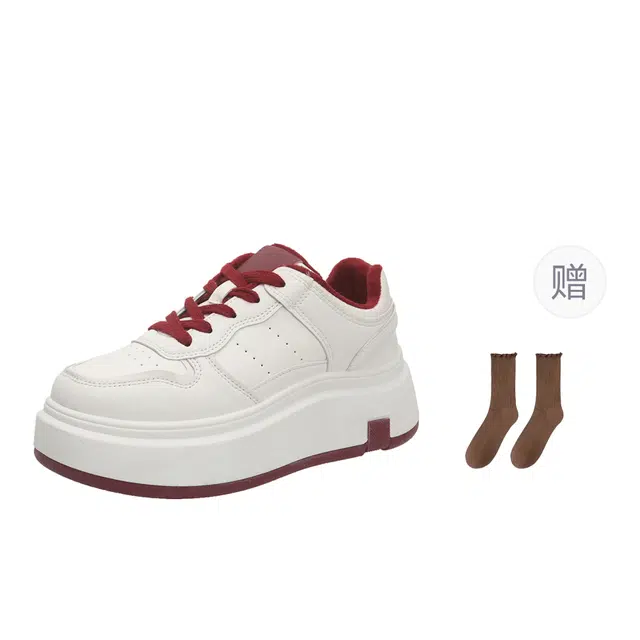 小鹿米利 小白鞋韩版厚底潮流百搭 增高 低帮 板鞋 女款