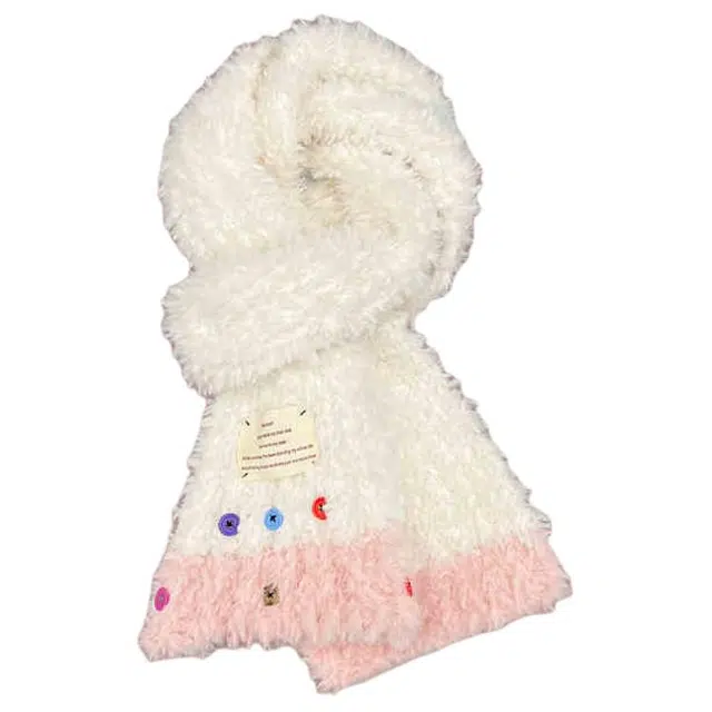 木林森 纽扣短款秋冬季保暖百搭日系甜美休闲简约 绒线 绒线围巾 男女同款情侣款