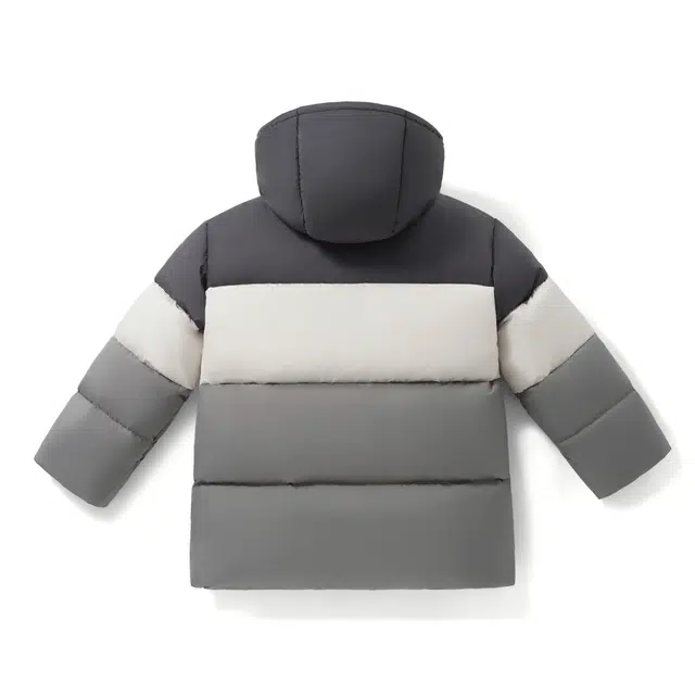 青蛙王子 拼色连帽亲肤羽绒服 青少年