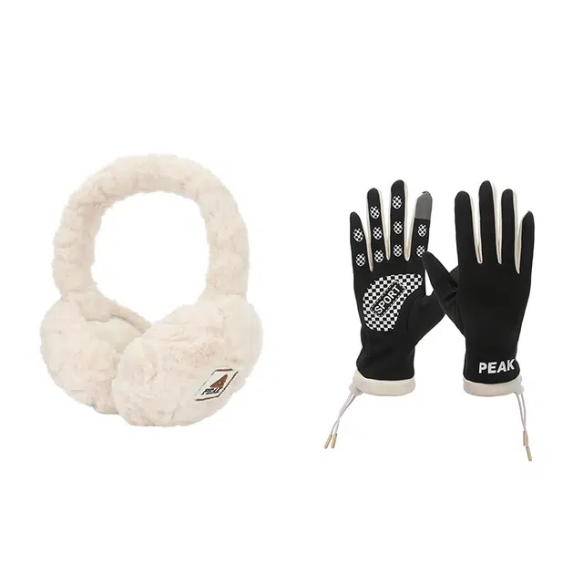 匹克 冬季户外出行防寒保暖可触屏时尚百搭加绒加厚 聚酯纤维 绒线手套 男女同款情侣款