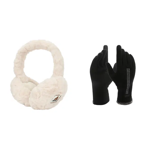 匹克 秋冬季保暖套装户外出行防寒加厚加绒可触屏 聚酯纤维/氨纶 绒线手套 男女同款情侣款